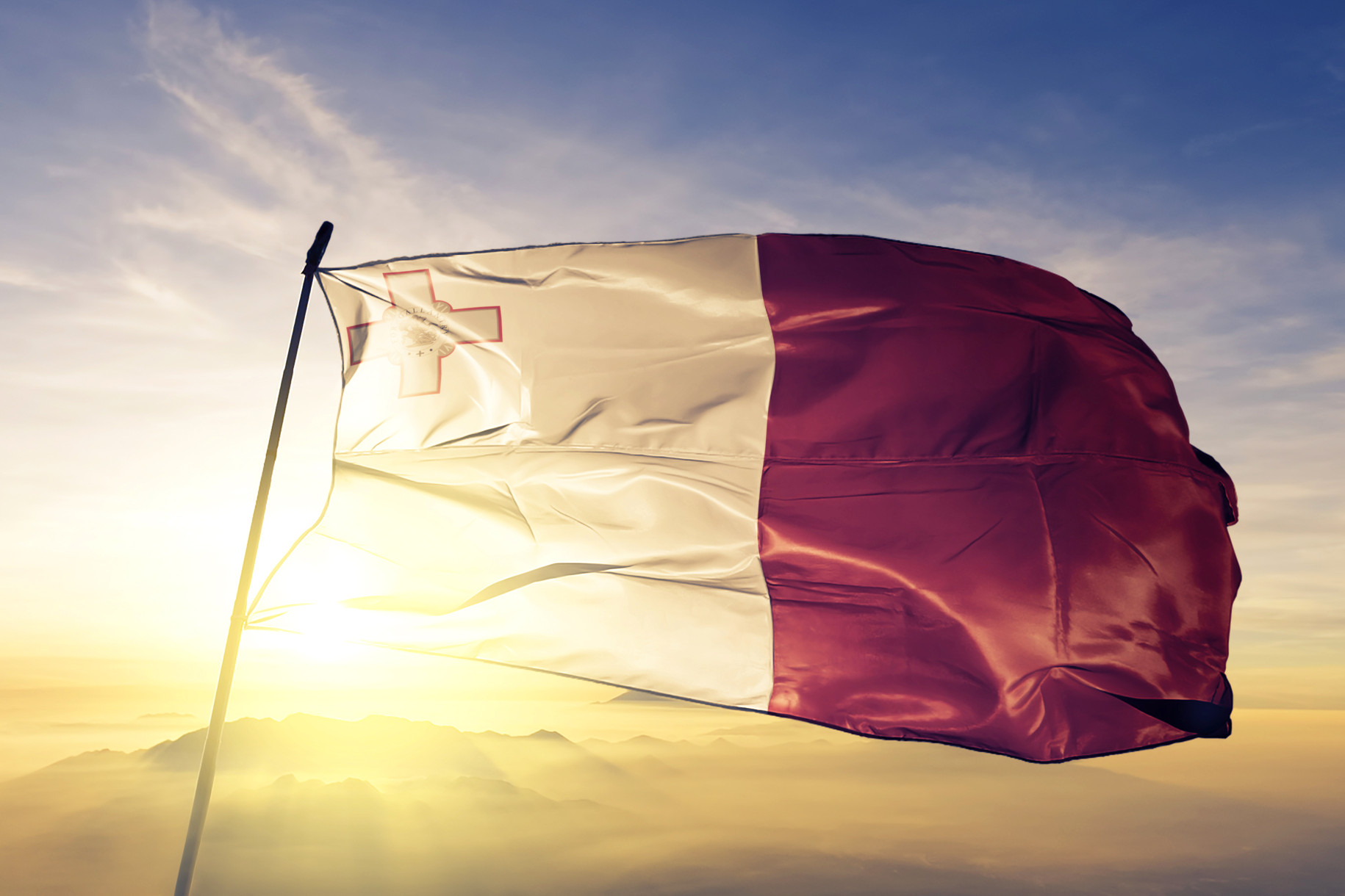 Maltese citizenship by descent with the Malta flag